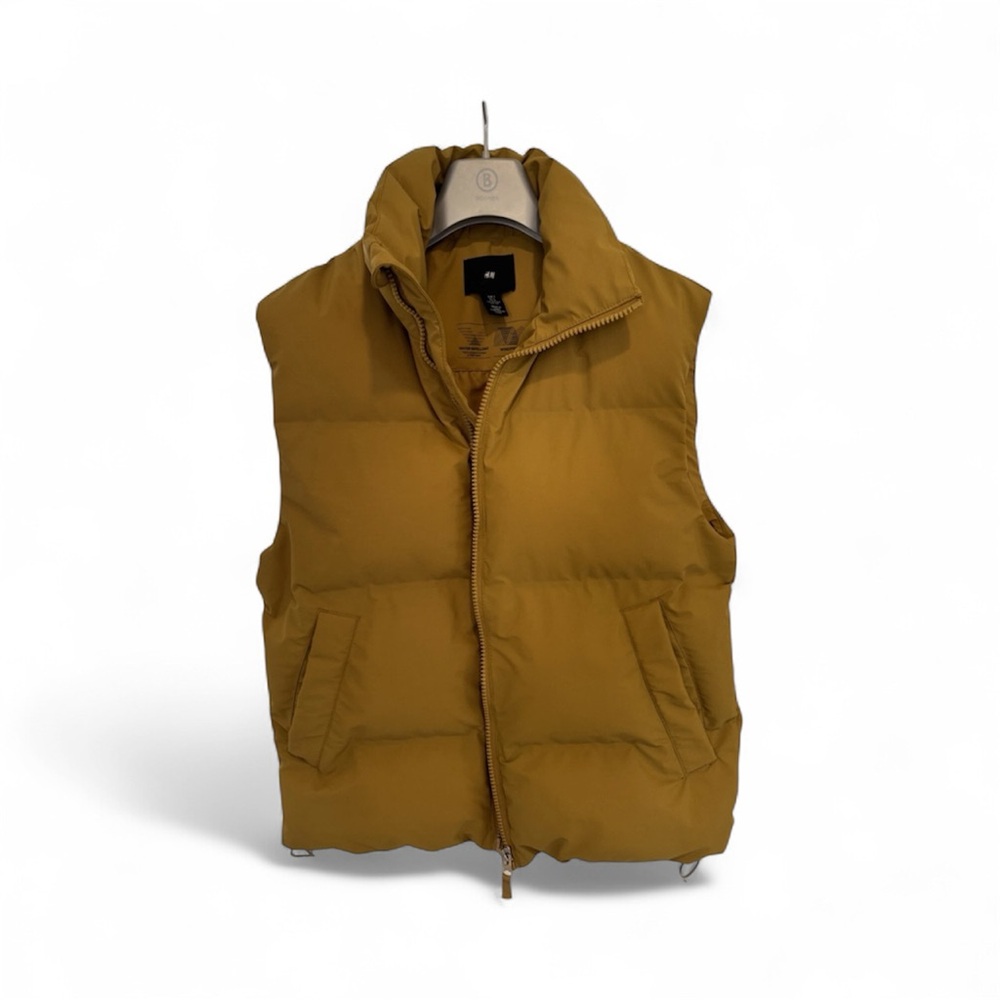 H&M Fall Mustard Yellow Quilted Puffer Vest | Men’s Small | NWT | hiking